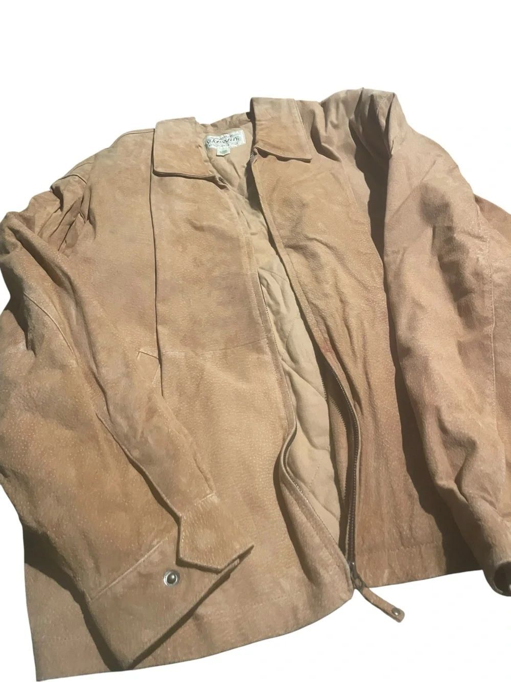 St. John’s Bay dice large Tan Suede Zip-Up Jacket